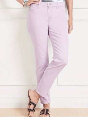 NWOT Talbots Petite Pigment Dye~Lilac Bloom Slim Ankle Jeans